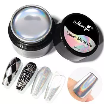 monja 5 мл металлическая подводка гель лазерный лак для ногтей хром супер яркий зеркальный эффект живопись рисунок линии французский УФ-лак маникюр DIY