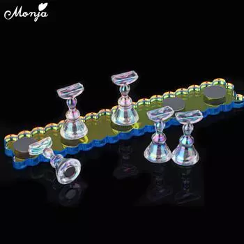 Monja 5 шт./компл. Aurora Chess Магнитная подставка Акриловый держатель для накладных подсказок УФ-гель-лак Дисплей Живопись Рисование Практика Обучение Маникюрные инструменты Устройства