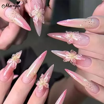 monja 5D тисненные наклейки для дизайна ногтей цветок лилии с гравировкой цветочные наклейки самоклеящиеся слайдеры маникюрные насадки полупрозрачные ледяные