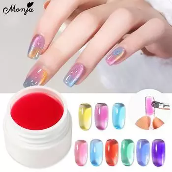 Monja 5ml Nail Art Extension Gel Hard Jelly Builder Gel Polish UV LED Construction Gel DIY Manicure Semi Transparency 9 Colors