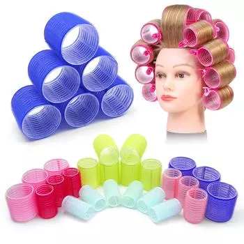 Monja, 6 шт./компл., бигуди для волос размером 36 мм, натуральные кудри, бигуди с воздушной челкой, самоклеящиеся волнистые пушистые салонные инструменты для домашнего использования, сделай сам, инструменты для укладки