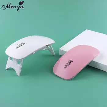 Monja 6 Вт Сушилка для ногтей Мини УФ-гель для наращивания гель-лака Укрепляющий строитель Светодиодная лампа для отверждения лака USB-зарядная машина Портативные маникюрные инструменты Складные