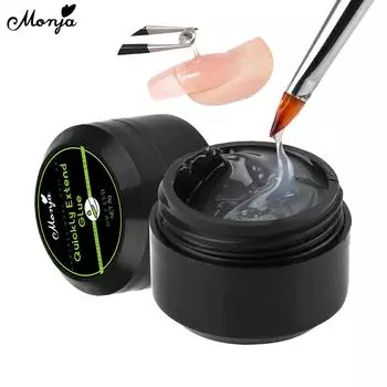 Monja 8 г гели для ногтей Быстрое удлинение УФ-клея Ложные советы Строитель наращивания Скульптура Застрявшая дрель Ювелирные изделия Стразы Замачивание Модель Строительный маникюр