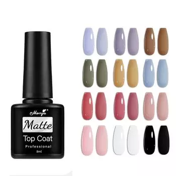 Monja 8 мл Базовый гель для дизайна ногтей УФ-покрытие Матовый быстросохнущий ламповый отверждающий полуперманентный лак Верхнее покрытие Дизайн маникюра «сделай сам» Долговечные инструменты