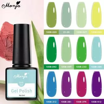 Monja 8 мл флакон для ногтей УФ-гель-лак весна 12 цветов серии живопись рисунок светодиодный отмачиваемый лак для салона маникюрные инструменты «сделай сам»