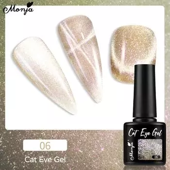 Monja 8 мл гель для ногтей «кошачий глаз» УФ-лак Магнитный звездный сияющий сверкающий эффект Светодиодная лампа отверждающая лаки для отмачивания DIY Маникюрный дизайн Аксессуары Инструменты