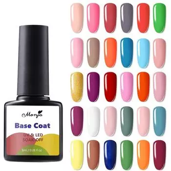 Monja 8 мл гели для ногтей УФ-базовый гель Верхнее покрытие Полуперманентный прозрачный глянцевый матовый лак для отмачивания Маникюрный рисунок Живопись Длительный дизайн