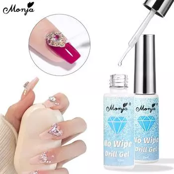 monja 8 мл флакон гель для ногтей горный хрусталь клейкий клей точечное отверстие без протирания липкие бриллианты декор ювелирные изделия сильные маникюрные аксессуары дизайн салон DIY инструмент
