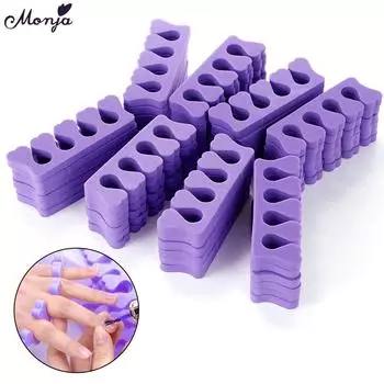 Monja дизайн ногтей разделители пальцев ног мягкая пена губка разделитель пальцев УФ-гель-лак живопись маникюрный салон DIY инструмент для дизайна 10pcs