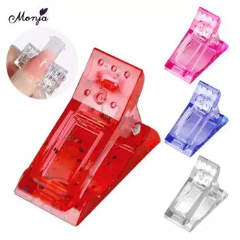 Monja формы для ногтей, зажим для полиакрилового УФ-геля, быстрая форма, наращивание зданий, держатель для насадок, зажим, инструменты для дизайна маникюра, аксессуары