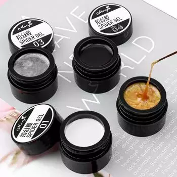 Monja Гель для ногтей УФ-лак Паутина Лак Линии Растягивающаяся Живопись Проволока Рисование Замачивание Салон DIY Маникюр Дизайн Лак чёрный