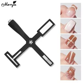 Monja Магнитная палочка для ногтей 5в1 крестообразная форма «кошачий глаз» УФ-гель-лак магнит 9D 5D полоска с узором «сделай сам» маникюрный дизайн поставки инструменты аксессуары чёрный