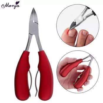 Monja Nail Art Кутикула Омертвевшая кожа Удаление ножничного триммера в форме орла Красный Нержавеющая сталь ABS Щипцы Резак Инструменты для ухода за маникюром и педикюром