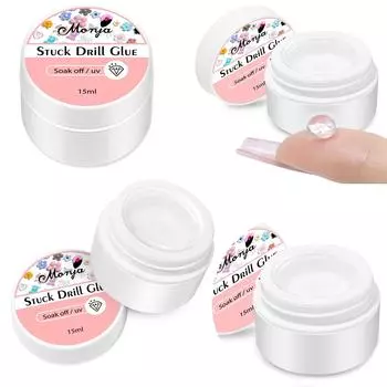 monja Гели для ногтей, 45 мл, УФ-клей, прочная дрель, липкая для 3d украшения, прозрачные стразы, клей для ювелирных изделий, аксессуары для маникюра «сделай сам», инструменты
