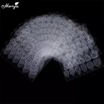 Monja Nails Art Прозрачные двусторонние клейкие ленты, наклейки, накладные кончики ногтей, наращивание