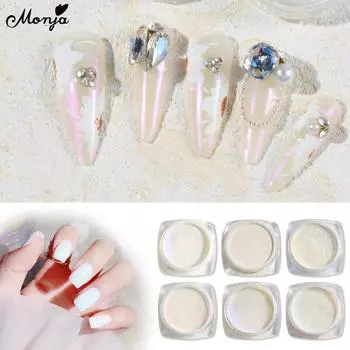 Monja порошок для дизайна ногтей хром зеркальный порошок голографический металлический цвет блестящий пигмент DIY салон маникюр украшения аксессуары для лака