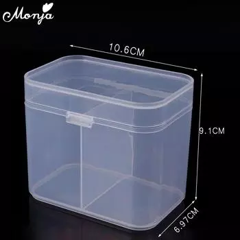 Monja, прозрачные пластиковые ватные диски для чистки ногтей, двойные сетки, ящик для хранения, средство для снятия ногтей, чехол для полотенец, маникюрный инструмент