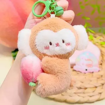 Monkey Rabbit Cute Plush Keychain Stretchable Design Children Gift Collectors