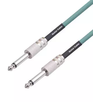 Моно гитарный аудиокабель 6,35 мм - с двойным экранированием и шумоподавлением, штекер-штекер 1 meter зелёный