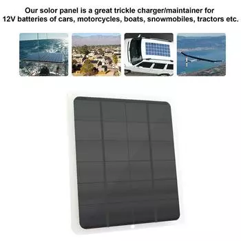 Моно-солнечная панель 20 Вт для зарядки аккумулятора 12 В Водонепроницаемое зарядное устройство для солнечной батареи 12 В и капельное зарядное устройство чёрный