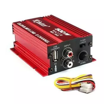 Моноблочный сабвуфер красный