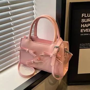 Monochromatic PU shoulder bag for women high-end arc fashion pearl crossbody bag