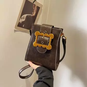 Monochromatic PU shoulder bag for women zipper lock box feminine crossbody bag