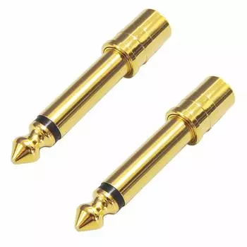 монофонический стандартный штекер RCA разъем аудио штекер переходник набор из 2 шт. 6,3 мм (мужской) - (женский пол) ПЛГ-Н6205ГД-2П