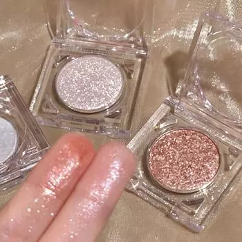 Монохромная блестящая палитра теней для век, стойкая водостойкость, глянцевый уход, нежное осветление блесток, ультра растушевка, 2 цвета белый