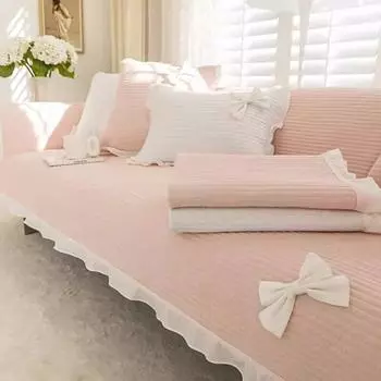 Монохромная подушка для дивана из чистого хлопка, удобная нескользящая подушка с бантом, полотенце, универсальное однотонное украшение для гостиной 70x70cm 1pcs