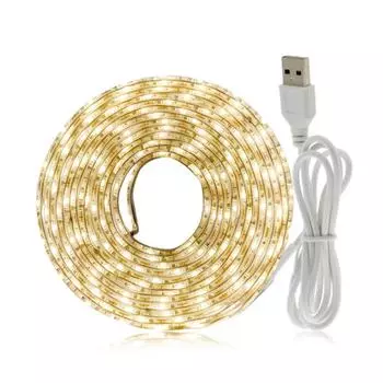 Монохромная световая полоса с питанием от USB, фон для телевизора, украшение шкафа, световая панель, гибкий дизайн теплый белый