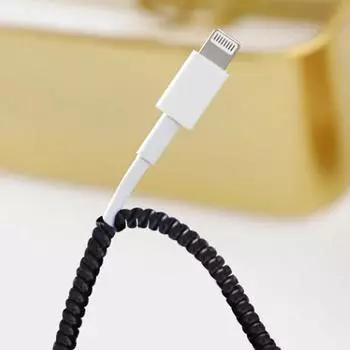 Монохромный кабель для защиты данных Spring Flat Fruit Android Headphone Cable Protection Rope