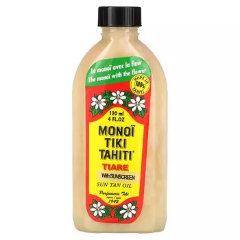Monoi Tiare Tahiti, масло для загара с солнцезащитным фактором, SPF 3, 4 жидких унции (120 мл)