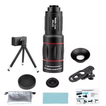 Монокулярный телеобъектив универсальный HD зум оптический объектив для сотового телефона со штативом 18X