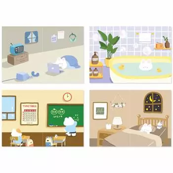 Monolike A5 Haru Free Notebook Kumononichijou B 4 Types Set A5 Haru Free The Daily Life of Gureum B Blank PVC Cover Notebook, - Блокнот,
