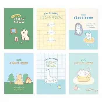 Monolike A5 Story Town Afternoon B Note 6 A5 Story Town B 6P SET Line Campus Note 48pages Types, Afternoon, - Note, 148x210mm,