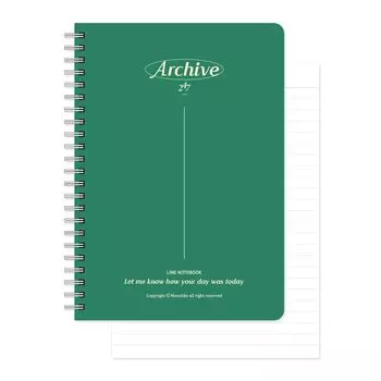 Monolike Archive A5 Line Spiral Bukchon Archive Line Spiral Notebook Hardcover x inches 128 pages Notebook, - Green, 5.83 8.27