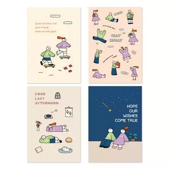 Monolike B6 Orimori Grid Notebook 4 Types B Olly Molly Grid Notebook B SET Mini Pocket Cute 80pages Set, - Hoganashi, Notebook, Notebook, Notebook,