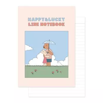 Monolike Happy and Lucky A5 Binding Line Lucky Day Happy and Lucky Binding Lucky 128 binding Notebook, - Notebook, day, hardcover, academic, pages,