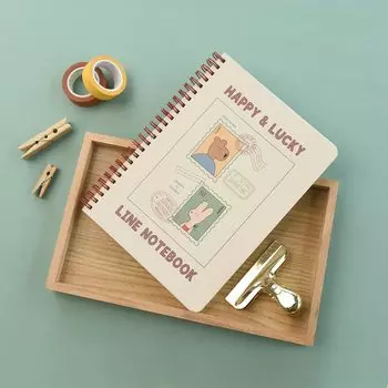 Monolike Happy and Lucky A5 Line Spiral Notebook Post Happy and Lucky Line Spiral Notebook Hardcover 128 pages - Post,