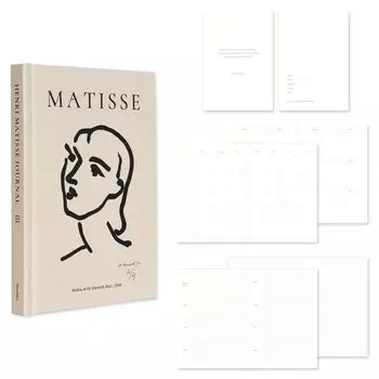 Monolike Henri Matisse Western Clothing Diary HENRI MATISSE JOURNAL Henri Matisse Hardcover Diary Annual Monthly Weekly Illustration diary - plan,