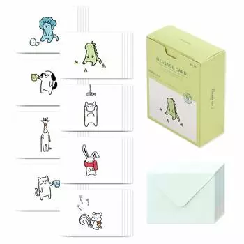 Monolike Message Card Mini Card Buddy Version 2 Message Card Buddy Sheets Envelopes 20 Sheets Set Mini Size Design Stationery Celebration Card Thank