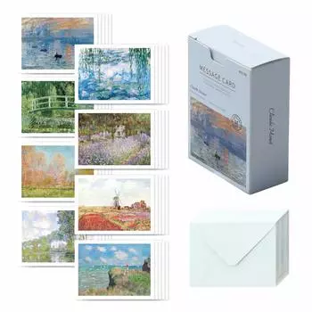Monolike Message Card Mini Card Monet Message Card Monet 40 листов Конверты Набор из 20 мини-дизайнов Канцелярские принадлежности Праздничная открытка Благодарственная открытка -
