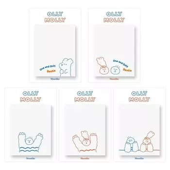 Monolike Olly Molly Drawing Tracing Sticky It Memo 30 Tracing 5 Designs - Pads, Sheets, Paper, 55x70mm,