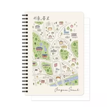 Monolike Streets of Seoul A5 Line Spiral Jongno Streets of Seoul Line Spiral Jongno Hardcover x inches 128 pages Notebook, Notebook, - 5.83 8.27