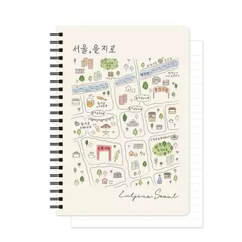 Monolike Streets of Seoul A5 Line Spiral Euljiro Streets of Seoul Line Spiral Euljiro Hardcover x inches 128 pages Notebook, Notebook, - 5.83 8.27
