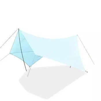 MONORAL Кемпинговая тентовая пленка Sky Film 200SIL Непростая в создании тени Пятиугольная от 2 до 4 человек (Голубое небо) (Колышки включены) МТ-0033 /