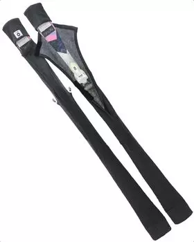 MONS Ski Knit Case Sole Cover Ski Case with Brake Arm Hole Wide Open Easy Fit Fabric Soft Breathable Stretch Heather Gray in (Made Taiwan) (L)