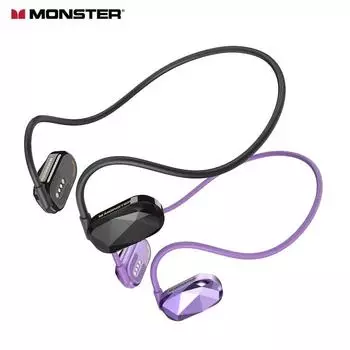 Monster Aria БЕСПЛАТНЫЕ спортивные наушники с воздушной проводимостью, беспроводные Bluetooth 5,3 наушники ENC с шумоподавлением, ушные крючки с микрофоном
