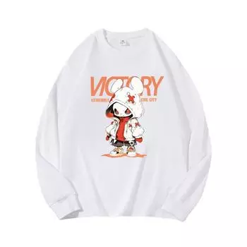 Monster Autumn Clothing Long Sleeved Pure Cotton New Men s and Women s Top, Spring Inner Layer, Basic Shirt, Round Neck Long Sleeved T-shirt M коричневый